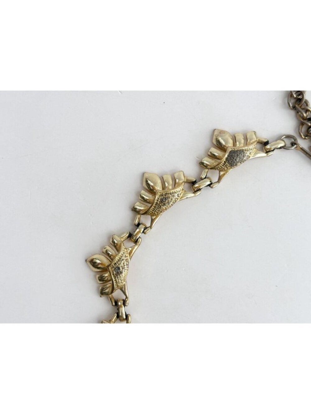 Coro Signed Gold Toned Designer Chainlink Abstract Vintage 80's Bracelet - 18" - Picture 5 of 16